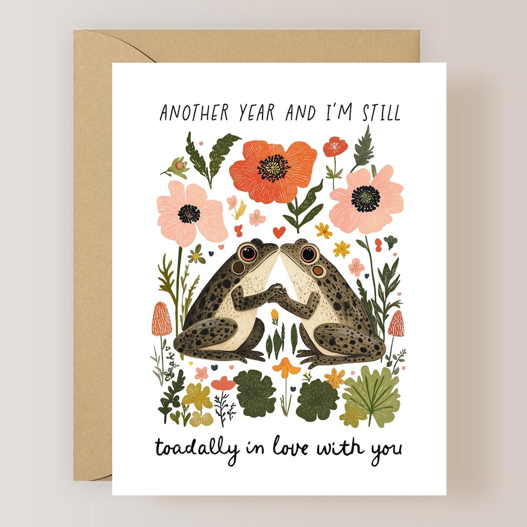 Frog Anniversary Card, I Love You Card - (FPSANN0004) - Etsy