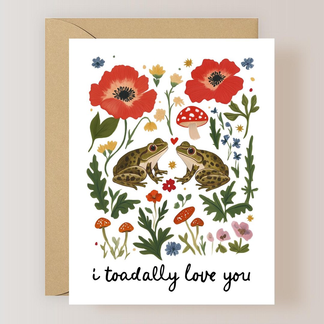 I Love You Card, Frog Valentines Day Card - (FPSANN0003) - Etsy
