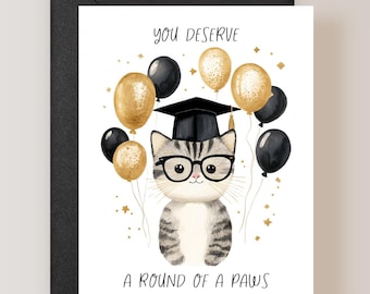 Cat Graduation Card, High School Graduation Card, College Graduation Card - (FPSGRAD0004)