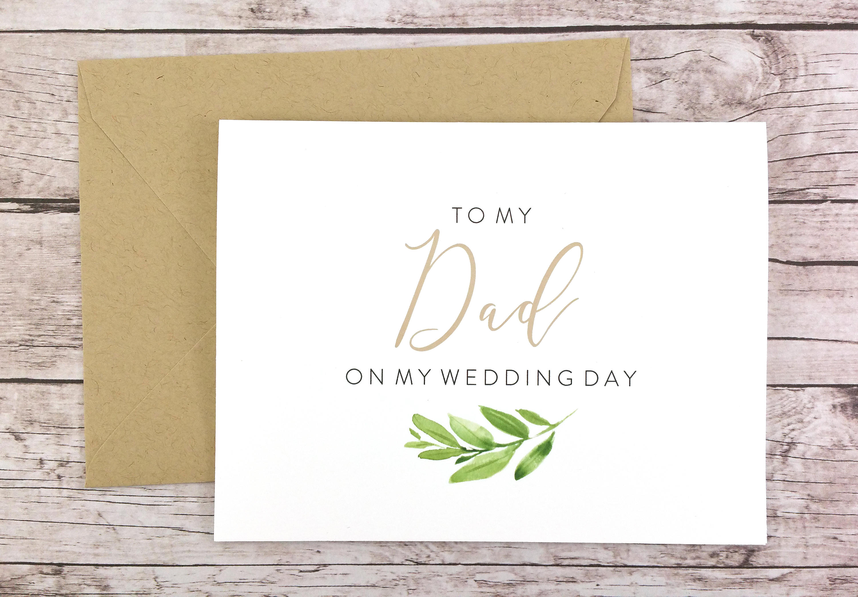 to my dad on my wedding day card dad card wedding card father of the card father