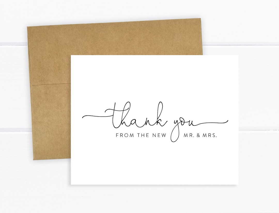 Set of Wedding Thank You Cards With Envelopes (FPS0011TY) - Etsy