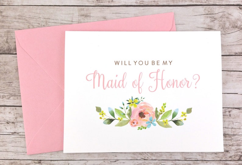 Maid of Honor Proposal Card Wedding Card FPS0016 Will You Be My Maid of Honor Card