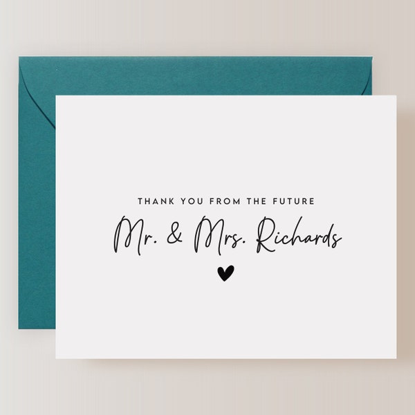 Set of Personalized Engagement Thank You Cards with Envelopes (FPS0008TYP)