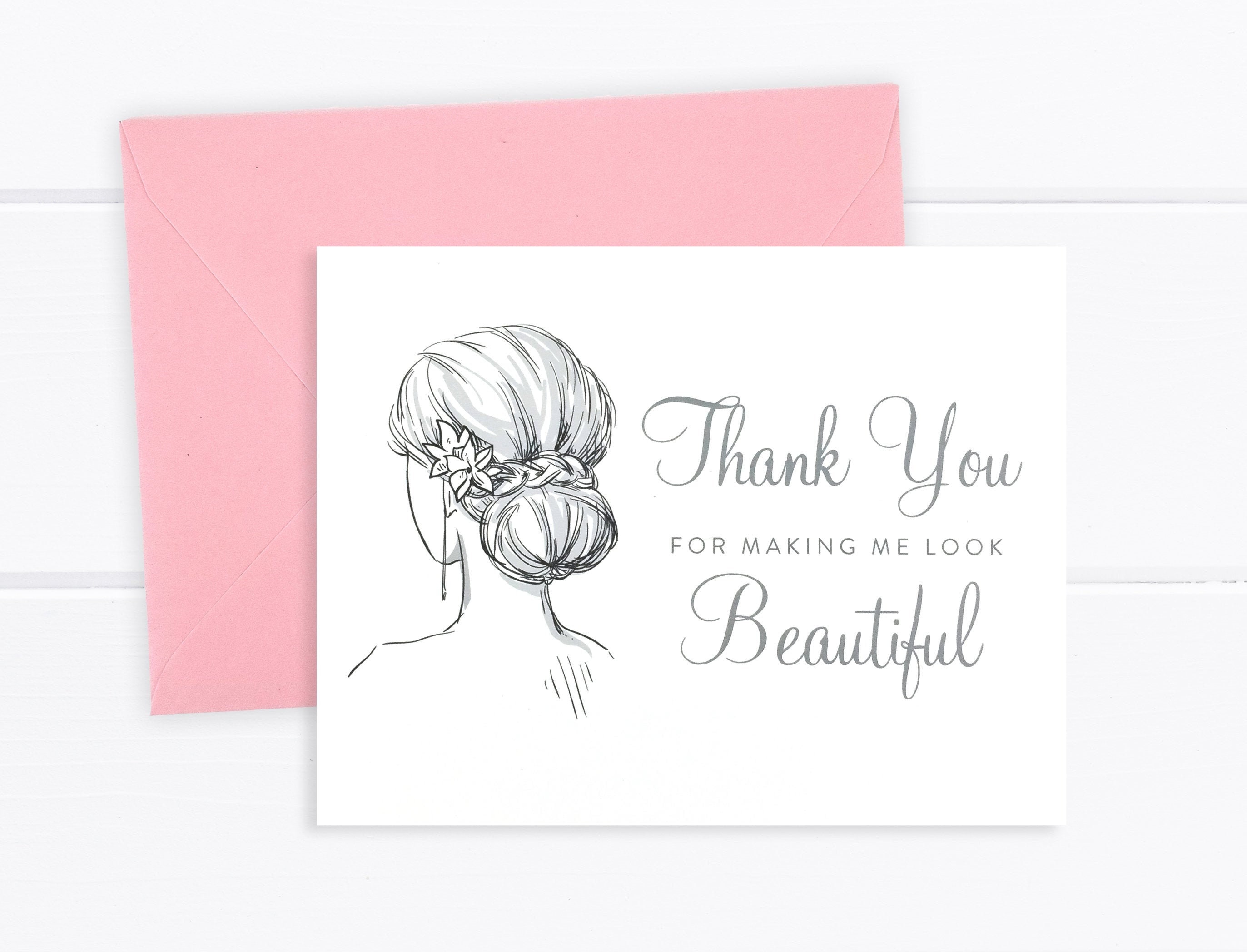 Paper Greeting Cards Thank You Cards thank you wedding makeup card