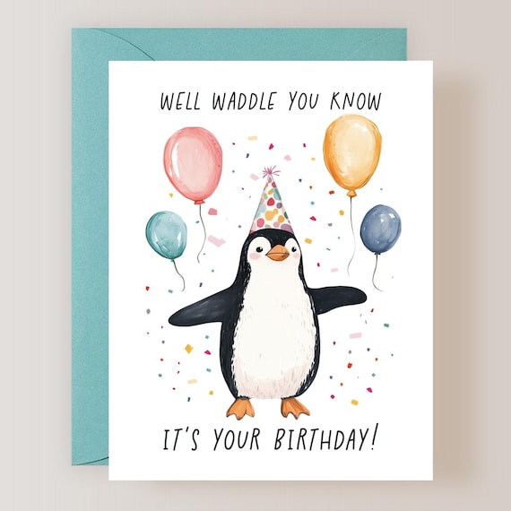 Penguin Birthday Card, Pun Birthday Card - (FPSBI0052)