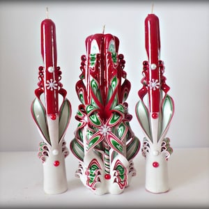 Candle nesting dolls Christmas gift and Decor decorative carved candle set