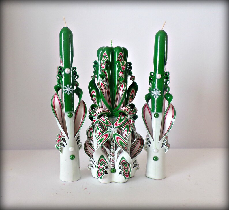 Hand Christmas Candles Set For Home Decor Christmas Gift Etsy