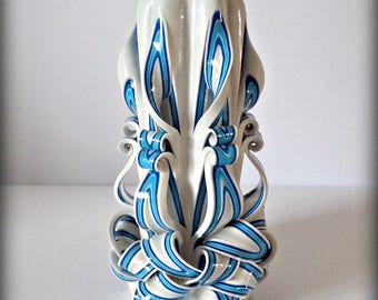 Hand carved candle for home decor or Christmas gift idea - Unity carved candle - Gift for coworkers