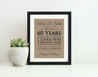 60th Birthday Gift For Women Ideas Gifts Men Mom Dad