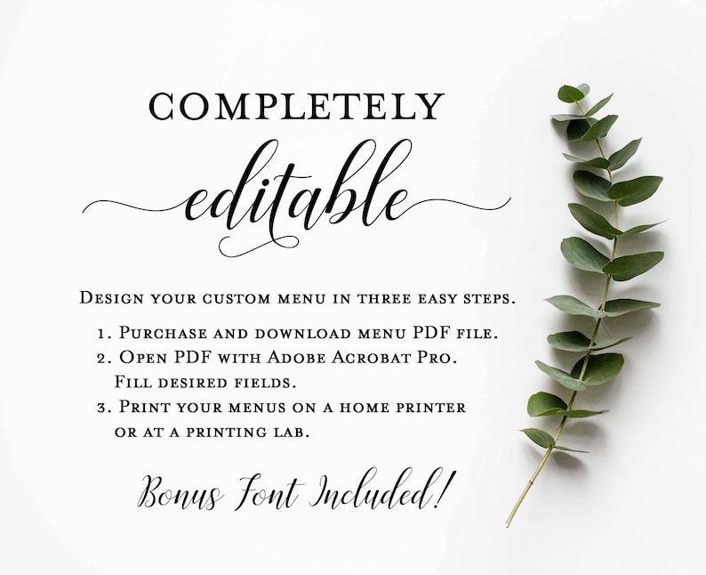 Editable Menu Wedding Menu Cards Gold Menu Card Template Printable Menu Card Wedding Menu Printable Wedding Menu Template Gold