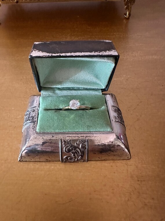 Rare Vintage Metal Ring Box Occupied Japan - image 2