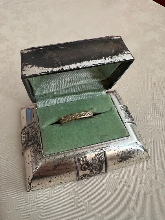 Rare Vintage Metal Ring Box Occupied Japan - image 3