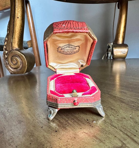 Antique Footed Ring Presentation Box - image 1