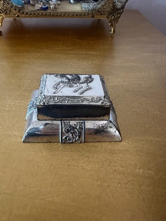 Rare Vintage Metal Ring Box Occupied Japan - image 4