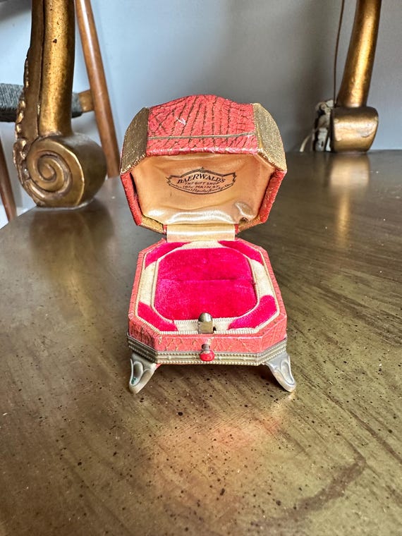 Antique Footed Ring Presentation Box - image 3