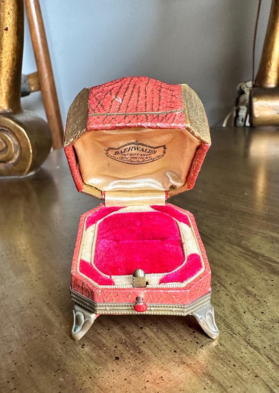 Antique Footed Ring Presentation Box - image 4