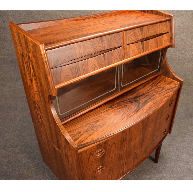 Vintage Danish Mid Century Modern Rosewood Secretary Desk by Falsig Mobler image 6