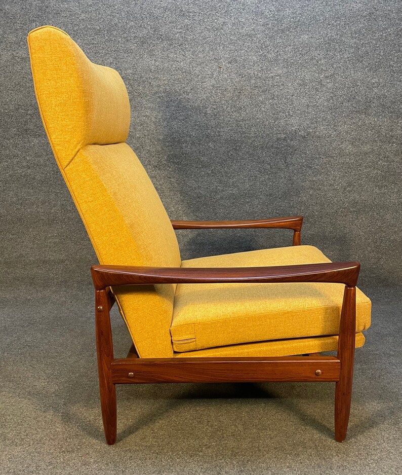 Vintage Danish Mid Century Modern Teak Kolding Lounge Chair by Erik Wortz image 2