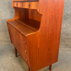 Vintage Danish Mid Century Modern Teak Secretary Desk image 5