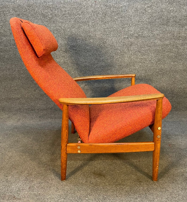 Vintage Scandinavian Mid Century Modern Oak Contour Lounge Chair by Alf Svensson image 7