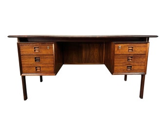 Vintage Danish Mid Century Modern Rosewood Floating Desk by Gunnar Falsig