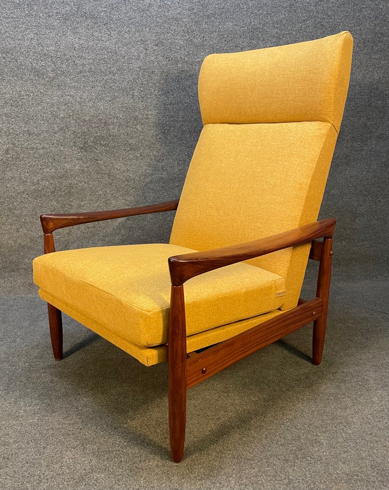 Vintage Danish Mid Century Modern Teak Kolding Lounge Chair by Erik Wortz image 6