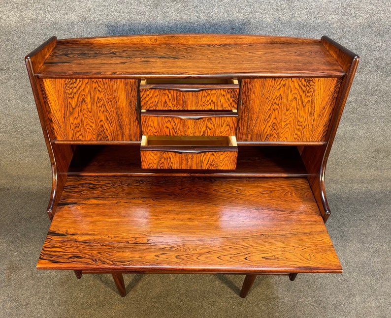 Vintage Danish Mid Century Modern Rosewood Secretary Desk image 4