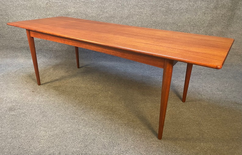 Vintage Danish Mid Century Modern Teak Drop Leaf Coffee Table image 10