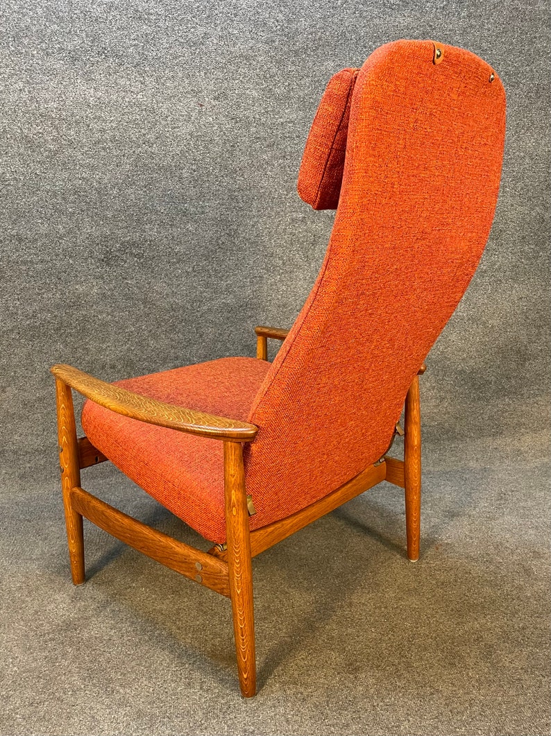 Vintage Scandinavian Mid Century Modern Oak Contour Lounge Chair by Alf Svensson image 2