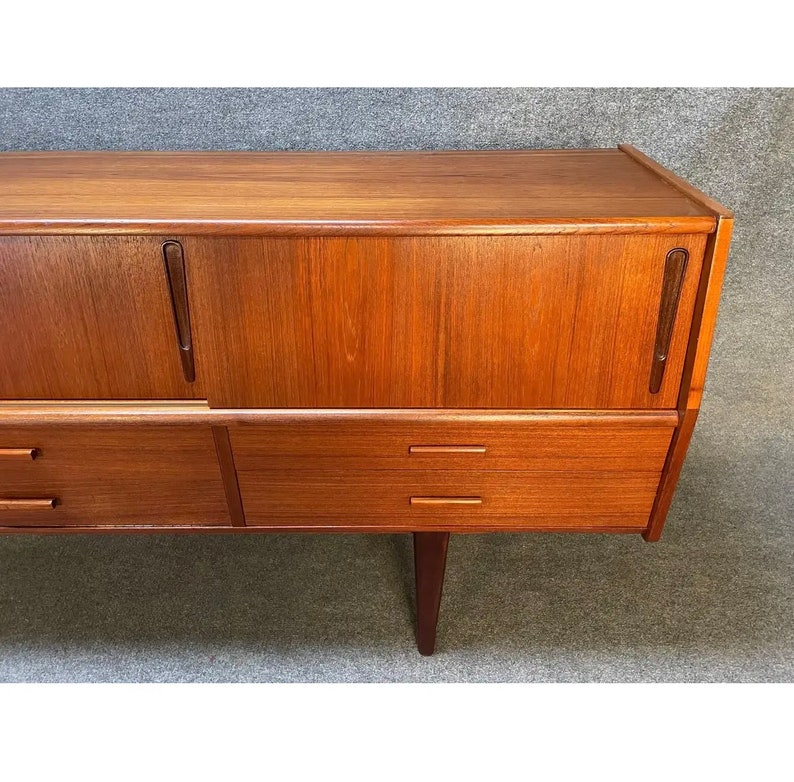 Vintage Danish Mid Century Modern Teak Credenza image 2