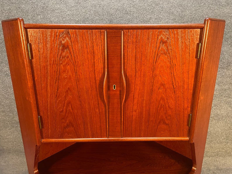 Vintage Danish Mid Century Modern Teak Corner Cabinet image 2