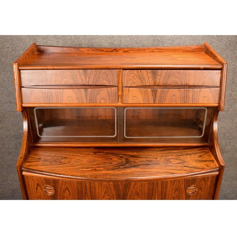 Vintage Danish Mid Century Modern Rosewood Secretary Desk by Falsig Mobler image 3