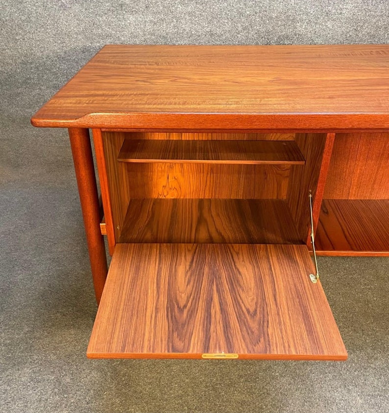 Vintage Danish Mid Century Modern Teak Executive Desk Model 15 by Goran Strand image 7