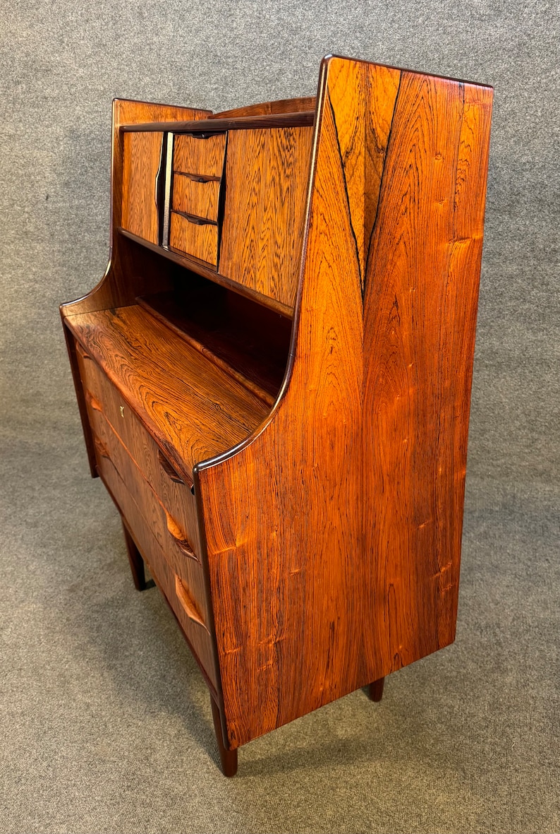 Vintage Danish Mid Century Modern Rosewood Secretary Desk image 2