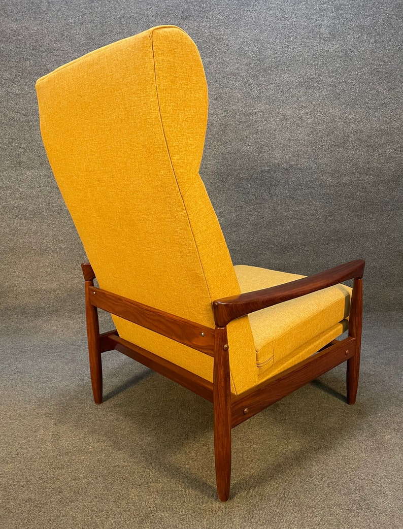 Vintage Danish Mid Century Modern Teak Kolding Lounge Chair by Erik Wortz image 5