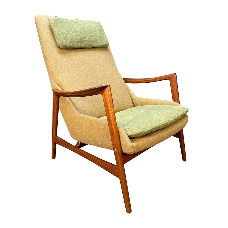 Vintage Danish Mid Century Modern Teak Lounge Chair by Dux image 1