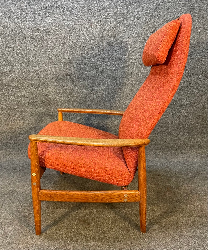 Vintage Scandinavian Mid Century Modern Oak Contour Lounge Chair by Alf Svensson image 9