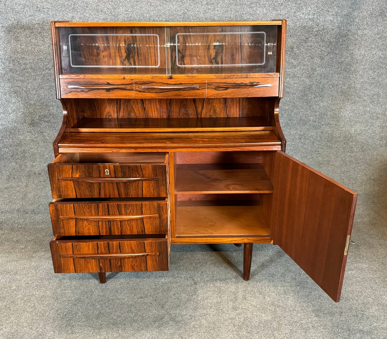 Vintage Danish Mid Century Modern Rosewood Secretary Desk image 10