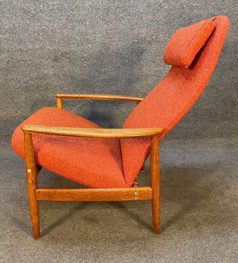 Vintage Scandinavian Mid Century Modern Oak Contour Lounge Chair by Alf Svensson image 10