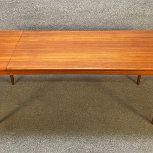 Vintage Danish Mid Century Modern Teak Drop Leaf Coffee Table image 2