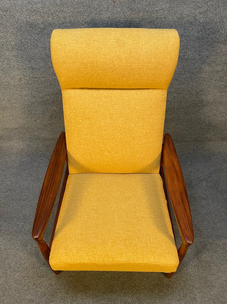 Vintage Danish Mid Century Modern Teak Kolding Lounge Chair by Erik Wortz image 10