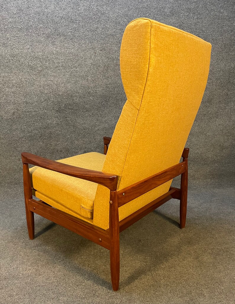 Vintage Danish Mid Century Modern Teak Kolding Lounge Chair by Erik Wortz image 9