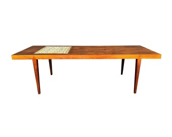 Vintage Danish Mid Century Modern Rosewood Coffee Table and Tiles by Severin Hansen