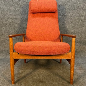 Vintage Scandinavian Mid Century Modern Oak Contour Lounge Chair by Alf Svensson image 5