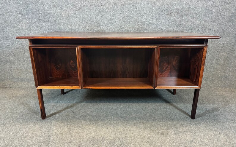 Vintage Danish Mid Century Modern Rosewood Floating Desk by Gunnar Falsig image 8