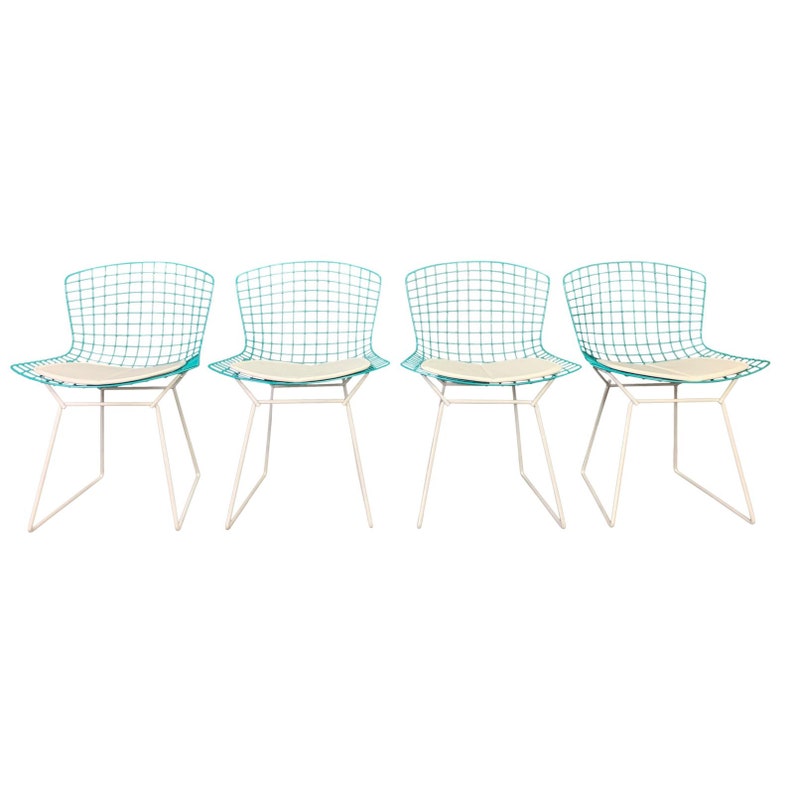 Vintage Mid Century Modern Harry Bertoia For Knoll Chairs Set Of 4