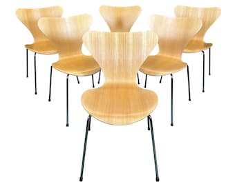 Six Vintage Danish Mid Century "Serie 7" Dining Chairs by Arne Jacobsen