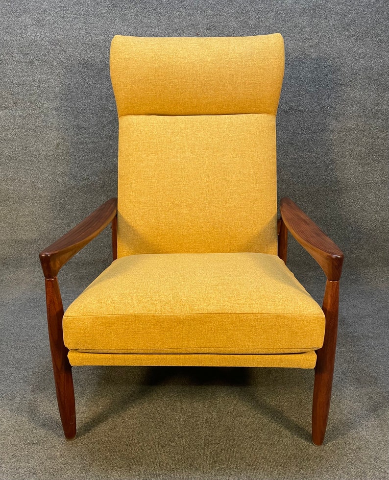 Vintage Danish Mid Century Modern Teak Kolding Lounge Chair by Erik Wortz image 7