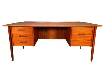 Vintage Danish Mid Century Modern Teak Executive Desk "Model 15" by Goran Strand