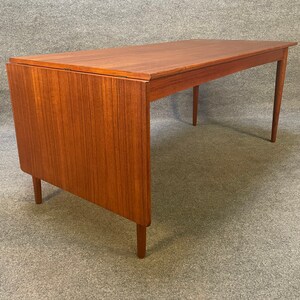 Vintage Danish Mid Century Modern Teak Drop Leaf Coffee Table image 4